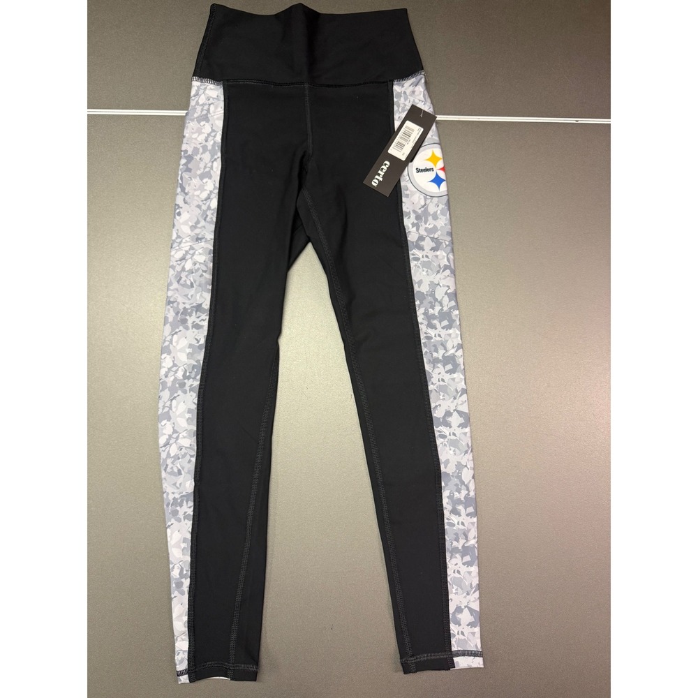 Certo Pittsburgh Steelers Assembly Leggings Black Grey Floral Camo SM LE210